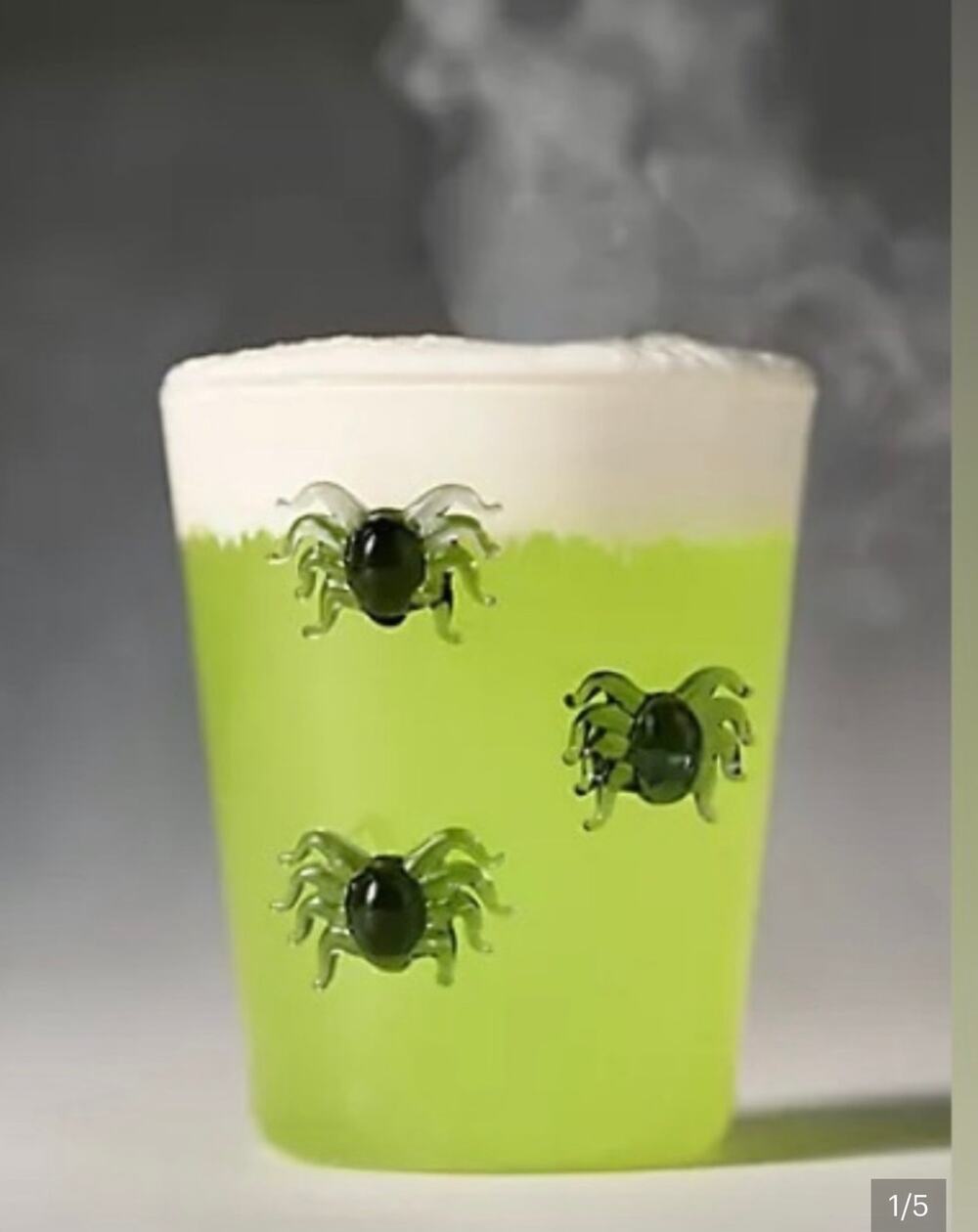 Anthropologie Spider Icon Handblown Glass Set of 4 New